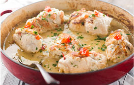 Creamy chicken in white sauce